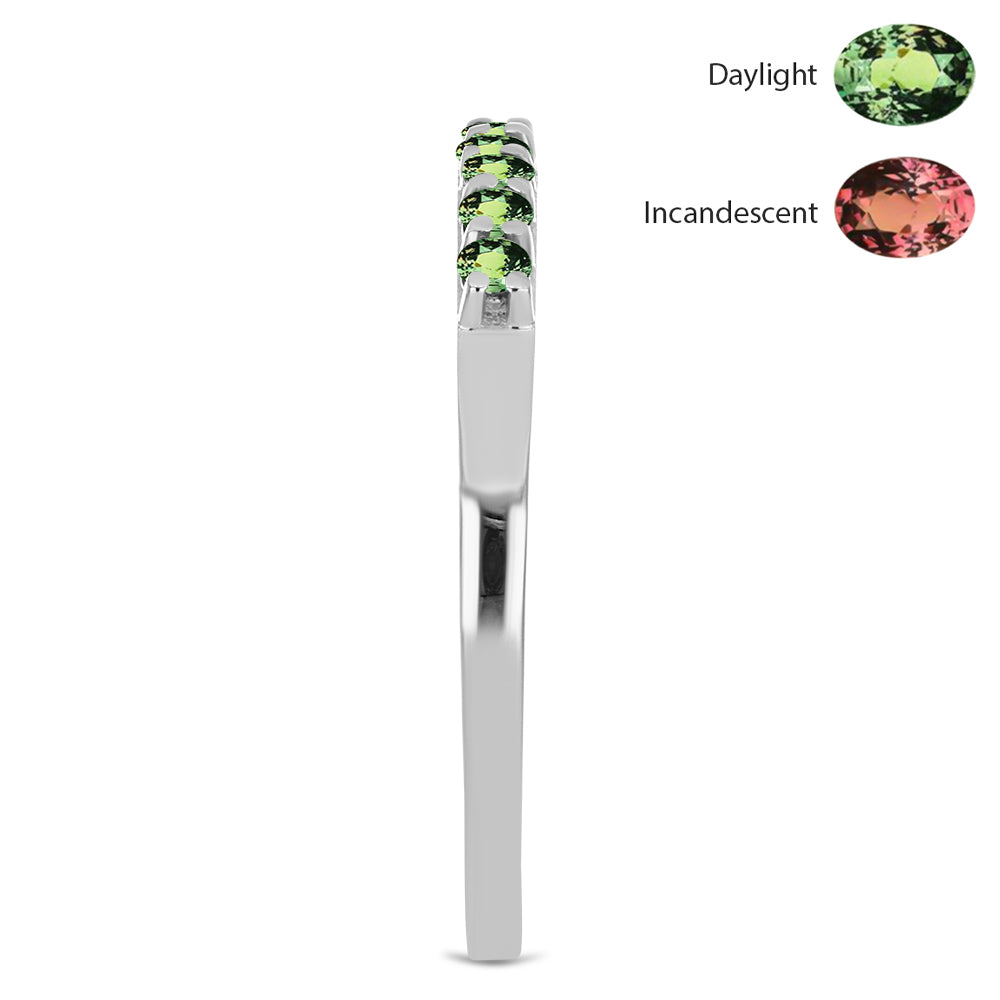 Pierścionek ze srebra próby 925 z naturalnym aleksandrytem