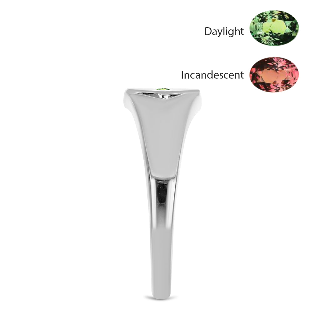 Pierścionek ze srebra próby 925 z naturalnym aleksandrytem