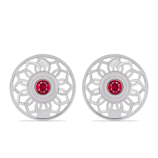 Kolczyki ze srebra próbe 925 z malgaskim rubinem