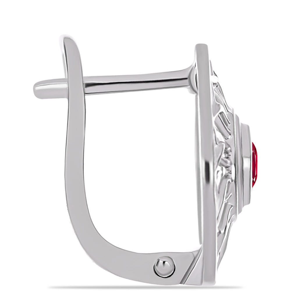 Kolczyki ze srebra próbe 925 z malgaskim rubinem