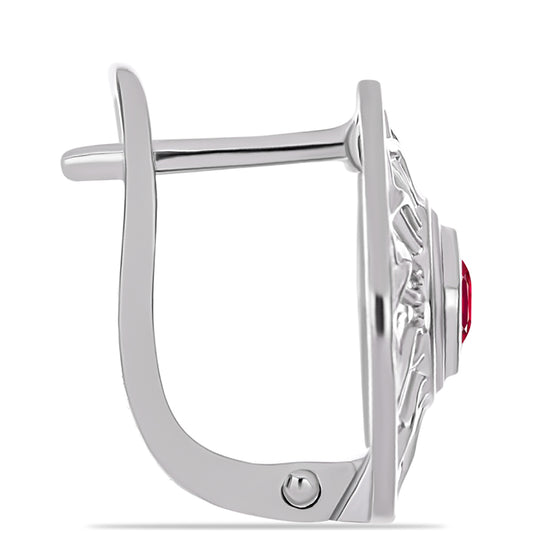 Kolczyki ze srebra próbe 925 z malgaskim rubinem