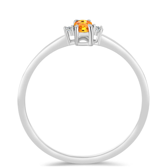 Pierścionek ze srebra próby 925 z szafirem padparadscha i białym topazem