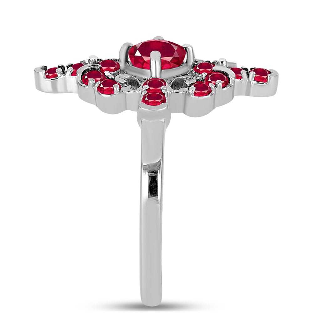 Pierścionek ze srebra próby 925 z malgaskim rubinem