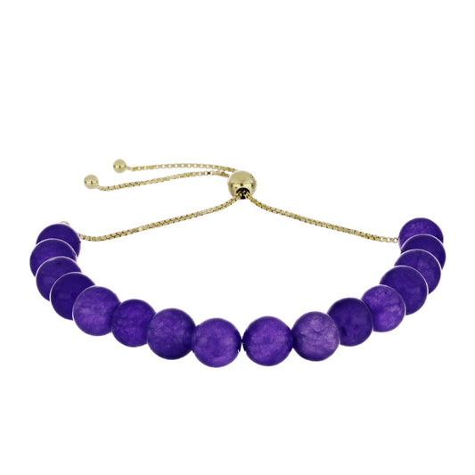 Bransoletka srebrna pozłacana z marokańskim ametystem