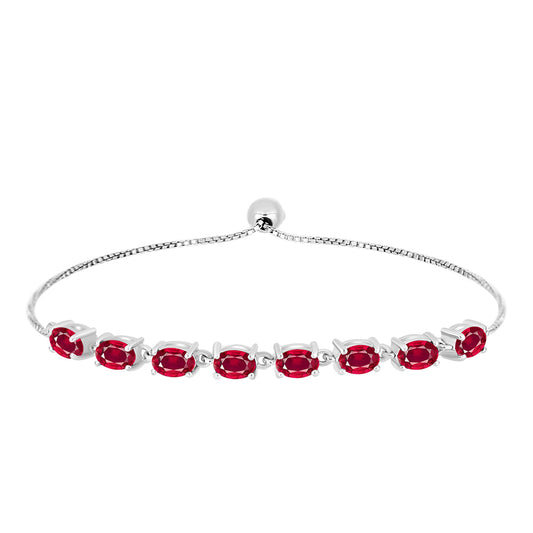 Bransoletka ze srebra próba 925 z malgaskim rubinem