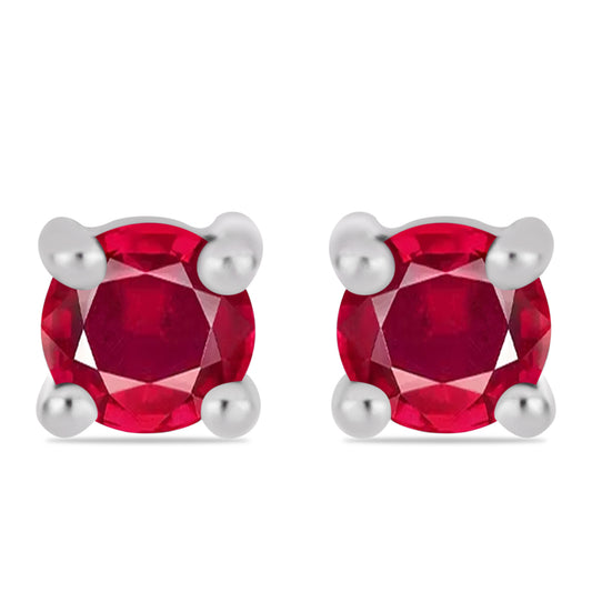 Kolczyki ze srebra próbe 925 z malgaskim rubinem