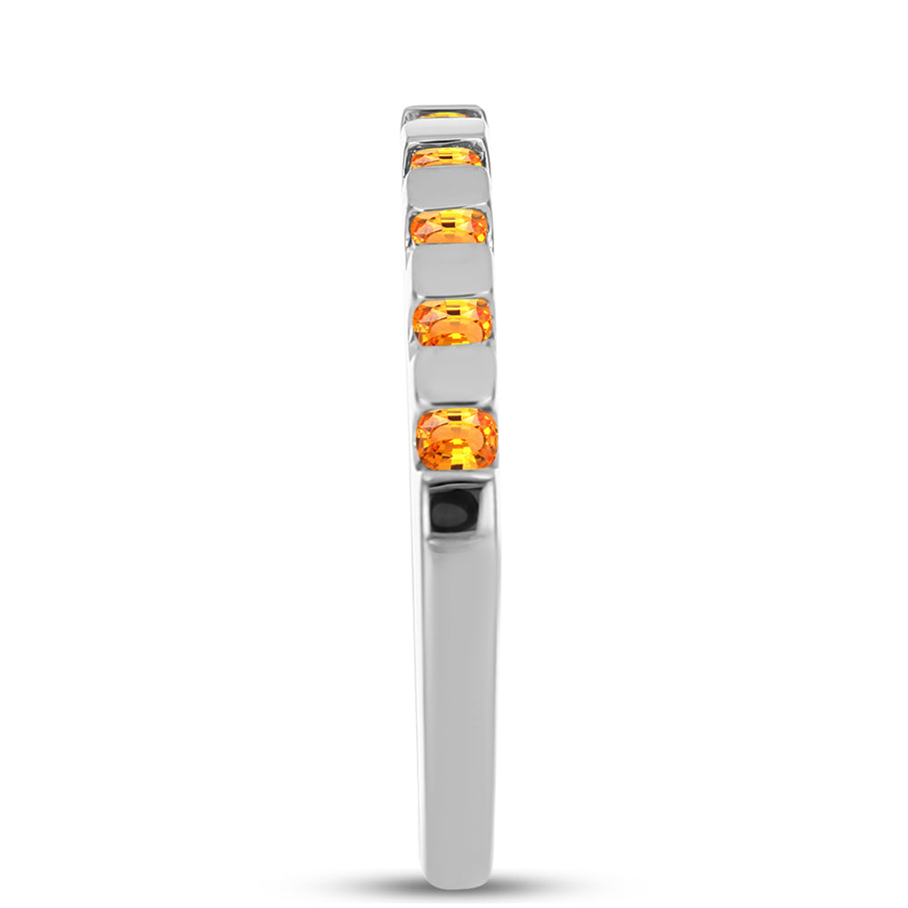 Pierścionek ze srebra próby 925 z szafirem padparadscha