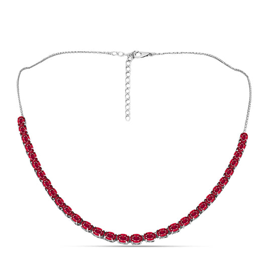 Naszyjnik ze srebra próby 925 z malgaskim rubinem