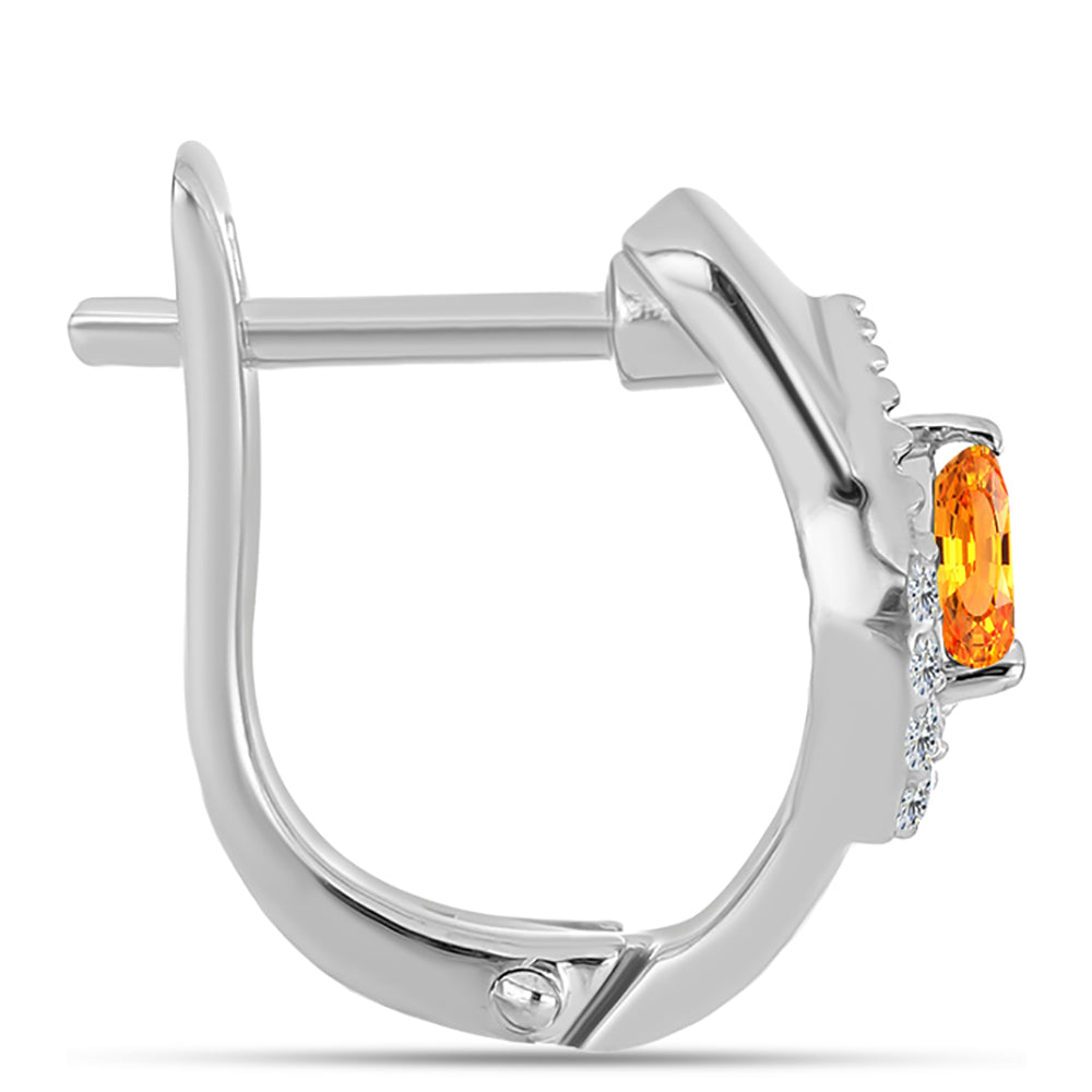 Kolczyki ze srebra próbe 925 z szafirem padparadscha i białym topazem