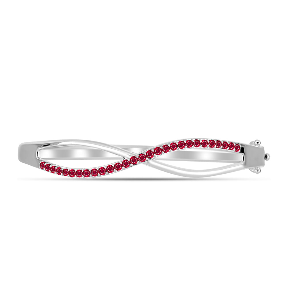 Bransoletka ze srebra próby 925 z malgaskim rubinem