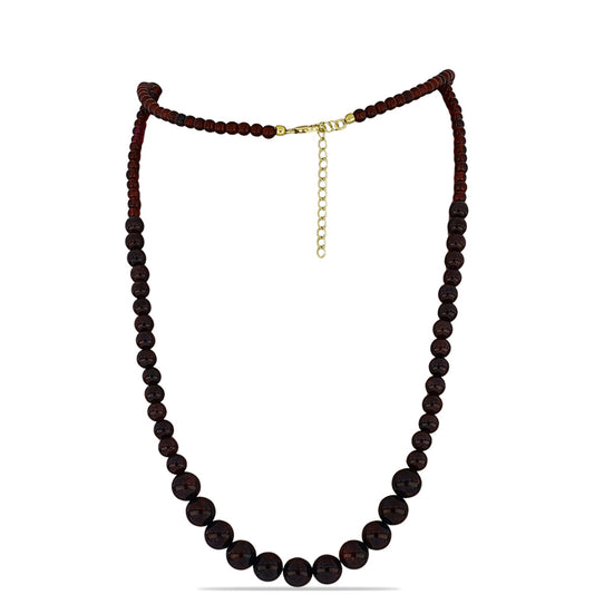 Naszyjnik srebrny pozłacany z granatem