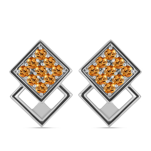 Kolczyki ze srebra próbe 925 z imperialnym żółtym topazem