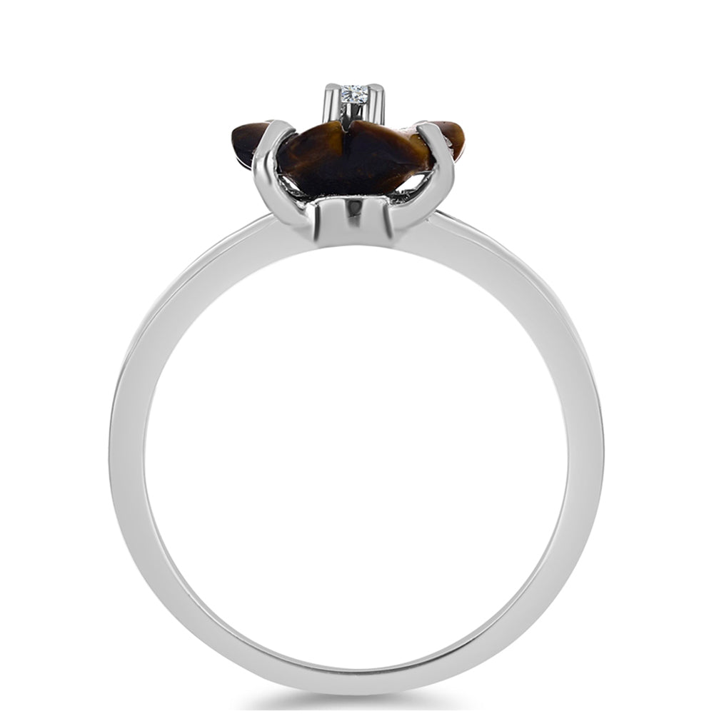 Pierścionek ze srebra próby 925 z jaspisem i białym topazem 2