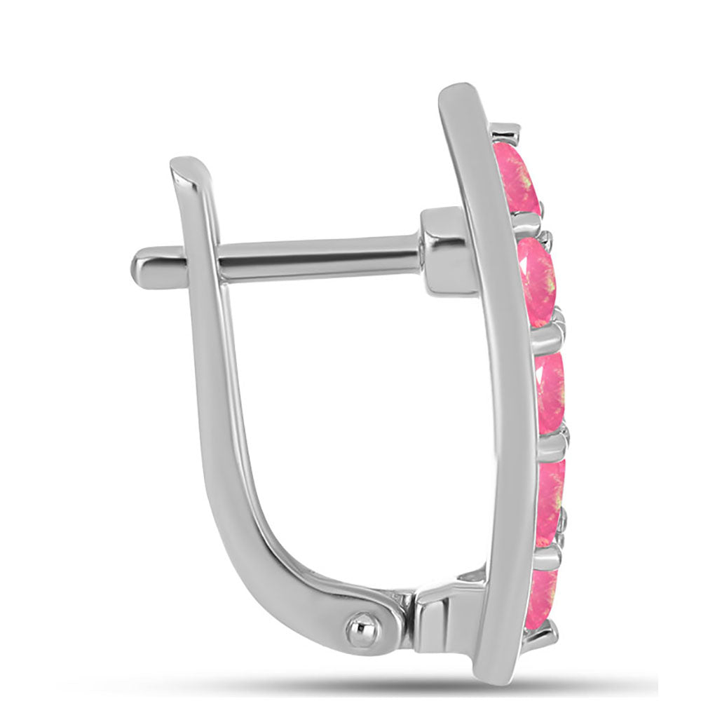 Kolczyki ze srebra próbe 925 z różowym opalem