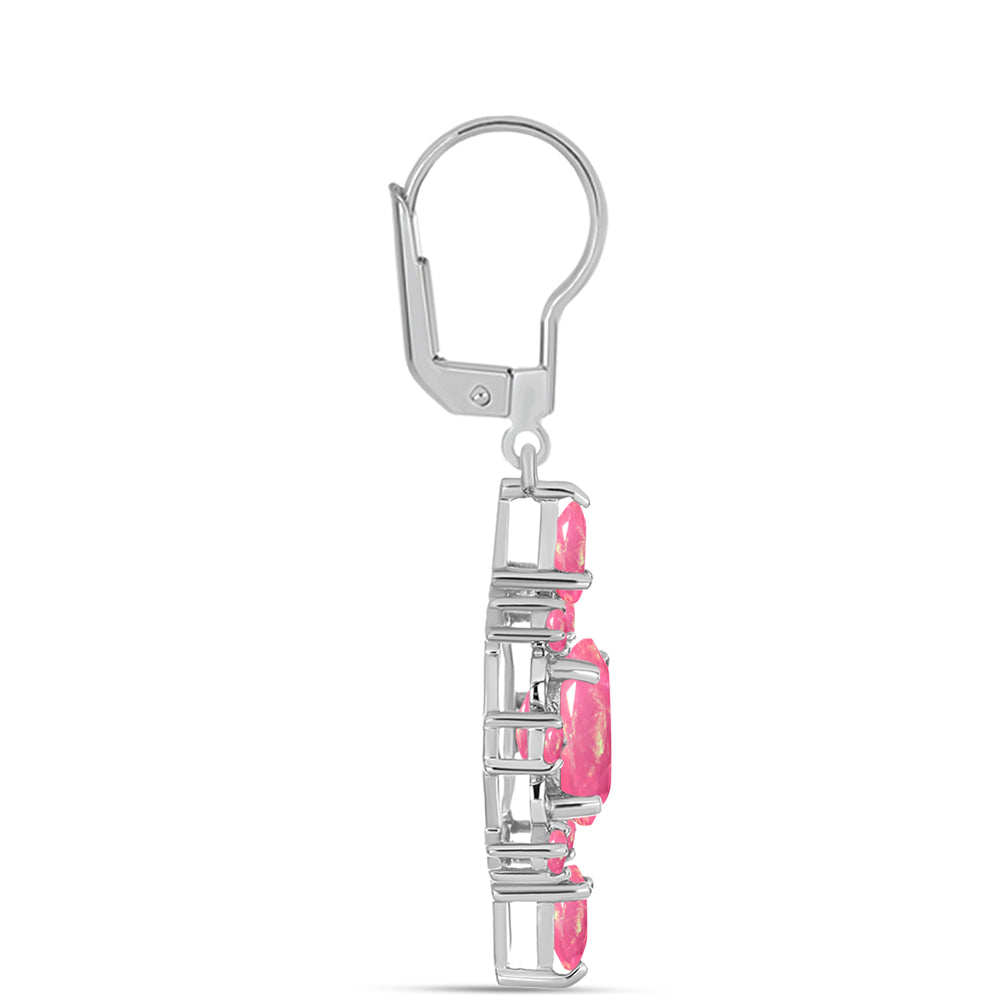 Kolczyki ze srebra próbe 925 z różowym opalem