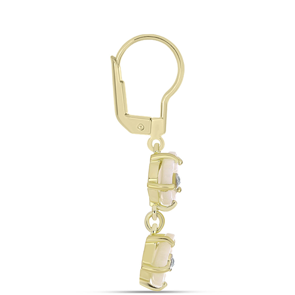 Kolczyki srebrne pozłacane z matką pereł i białym topazem