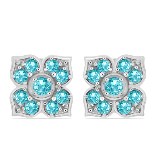 Kolczyki ze srebra próbe 925 z kwarcem Paraiba