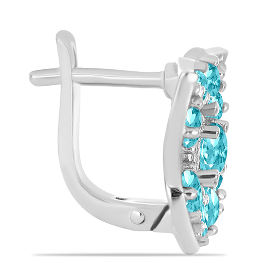 Kolczyki ze srebra próbe 925 z kwarcem Paraiba