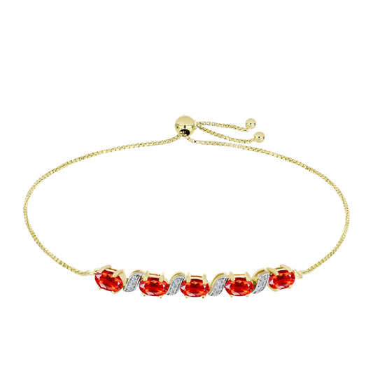 Bransoletka srebrna pozłacana z czerwonym opalem etiopskim i białym topazem