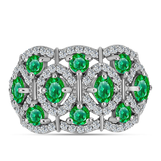 Pierścionek ze srebra próby 925 z Granatem Kijani