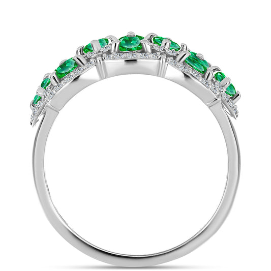 Pierścionek ze srebra próby 925 z Granatem Kijani