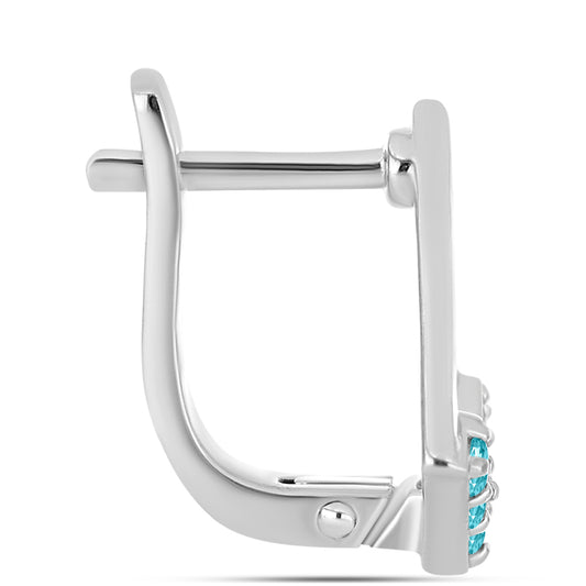 Kolczyki ze srebra próbe 925 z kwarcem Paraiba