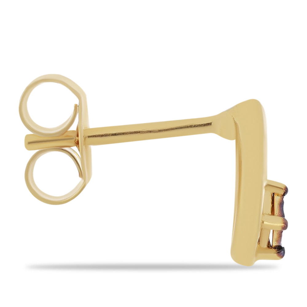 Kolczyki srebrne pozłacane z czerwonym diamentem