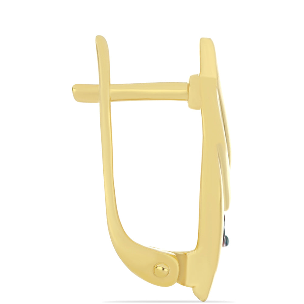 Kolczyki srebrne pozłacane z niebieskim diamentem