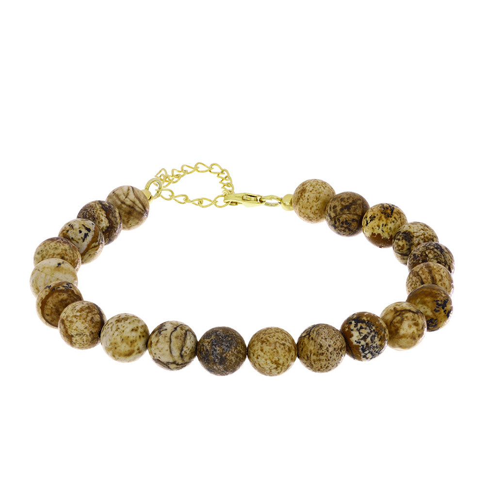 Bransoletka srebrna pozłacana z jaspisem