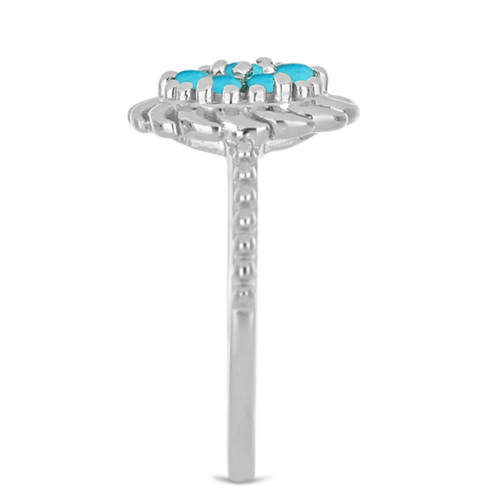 Pierścionek ze srebra próby 925 z niebieskim turkusem