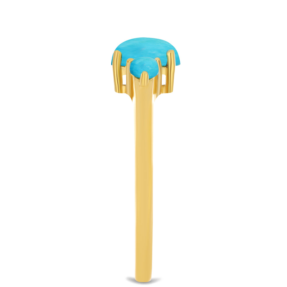 Pierścionek srebrny pozłacany z niebieskim turkusem