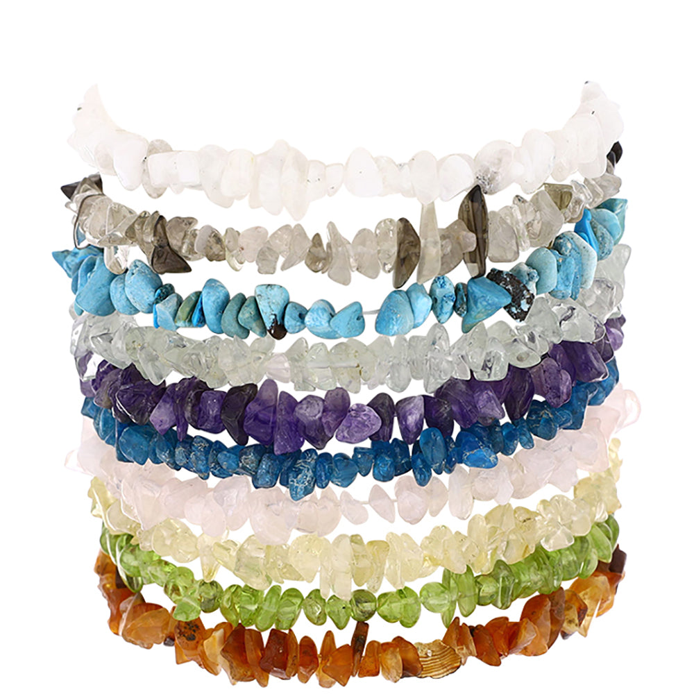 Zestaw bryłka z marokańskim ametystem i tęczowym kamieniem księżycowym ( Bransoletka )