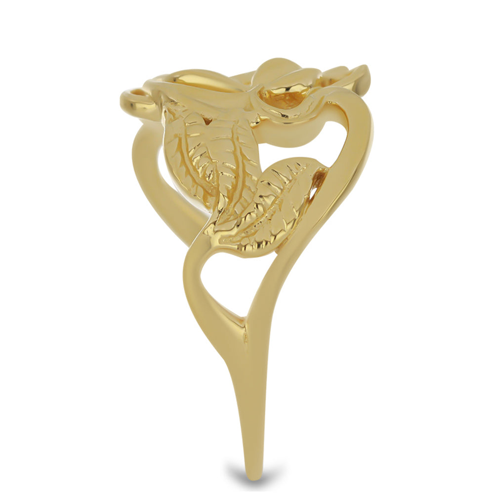 Pierścionek srebrny pozłacany z brazylijskim szmaragdem