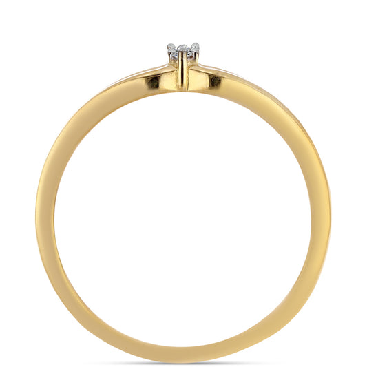 Pierścionek srebrny pozłacany z białym diamentem