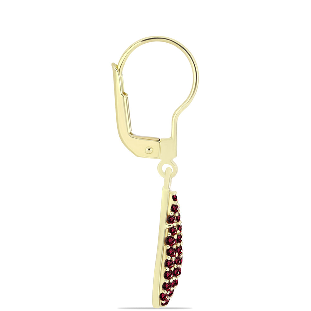 Kolczyki srebrne pozłacane z granatem rodolitem