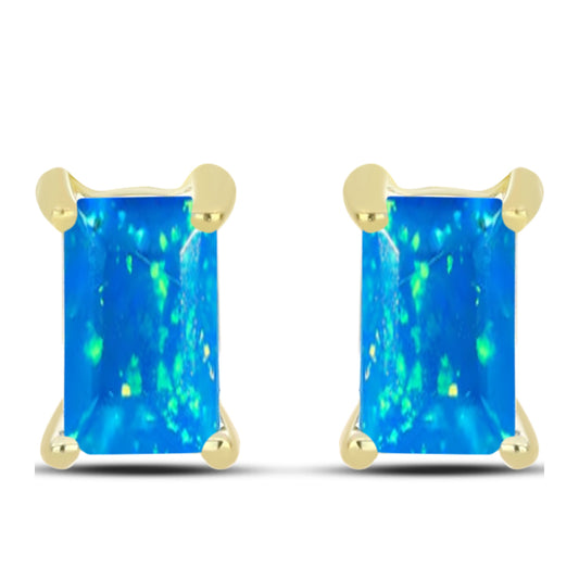Kolczyki srebrne pozłacane z rajskim opalem etiopskim