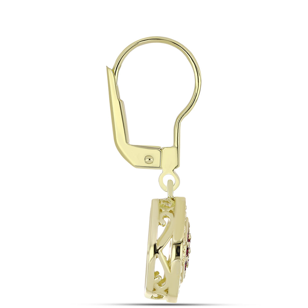 Kolczyki srebrne pozłacane z granatem rodolitem