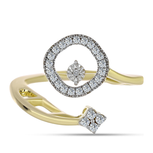 Pierścionek srebrny pozłacany z białym diamentem i białym topazem