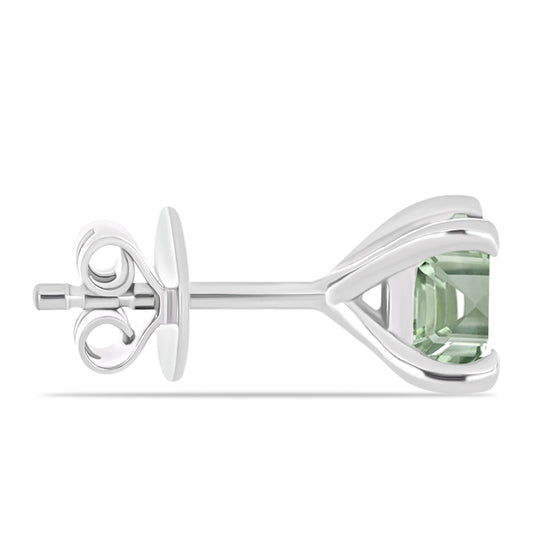 Kolczyki ze srebra próbe 925 z zielonym ametystem
