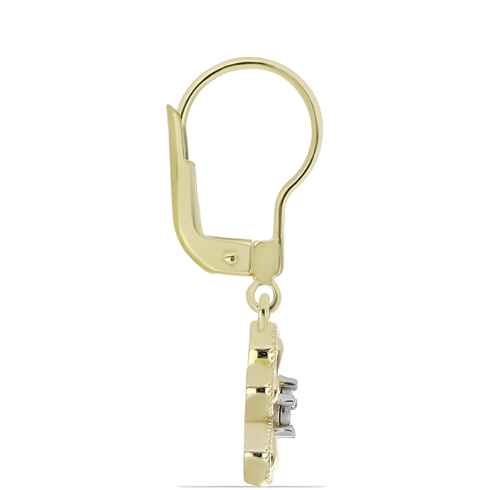 Kolczyki srebrne pozłacane z białym diamentem