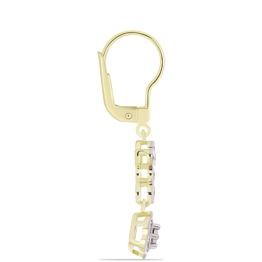 Kolczyki srebrne pozłacane z białym diamentem i białym topazem