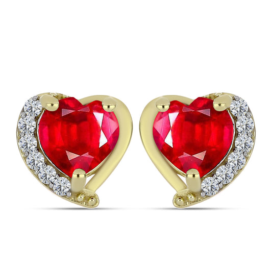 Kolczyki srebrne pozłacane z czerwonym agatem i białym topazem