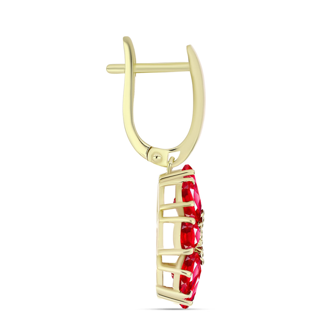 Kolczyki srebrne pozłacane z czerwonym agatem