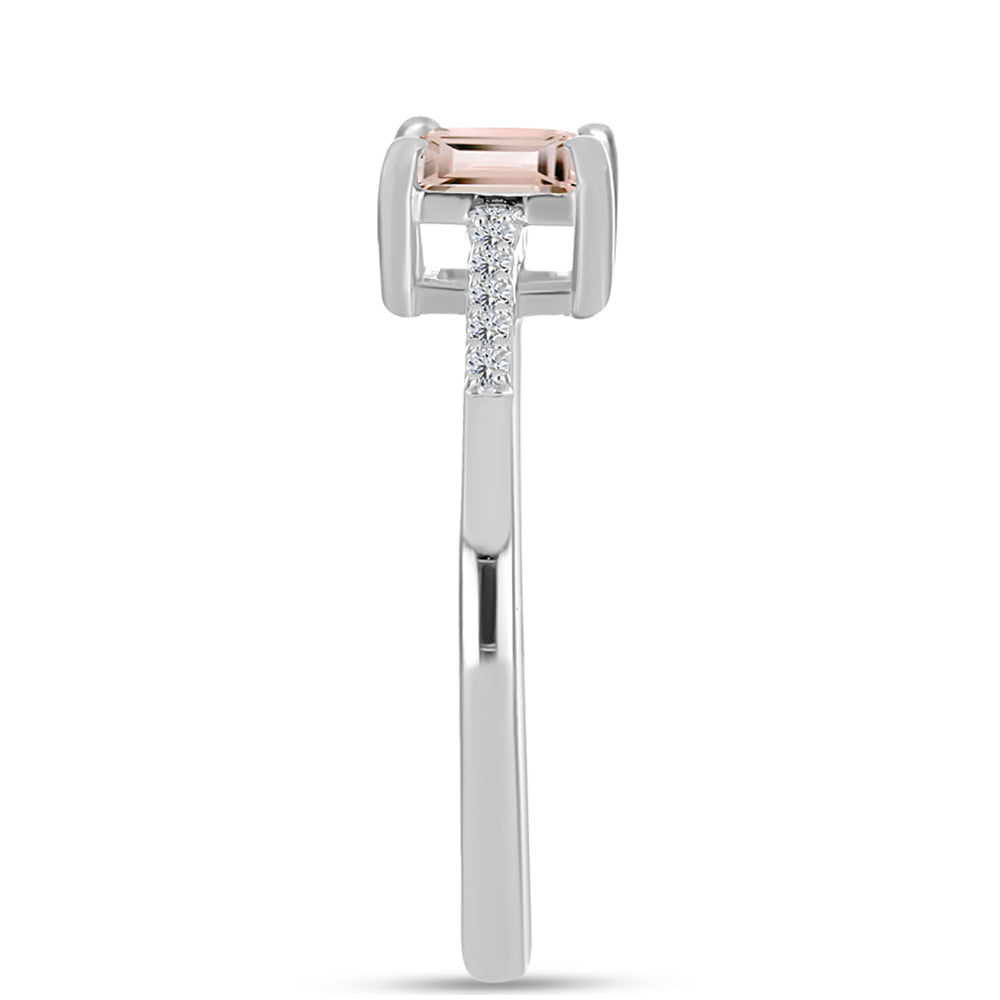 Pierścionek ze srebra próby 925 z morganitem i białym topazem