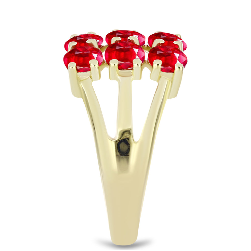 Pierścionek srebrny pozłacany z czerwonym agatem