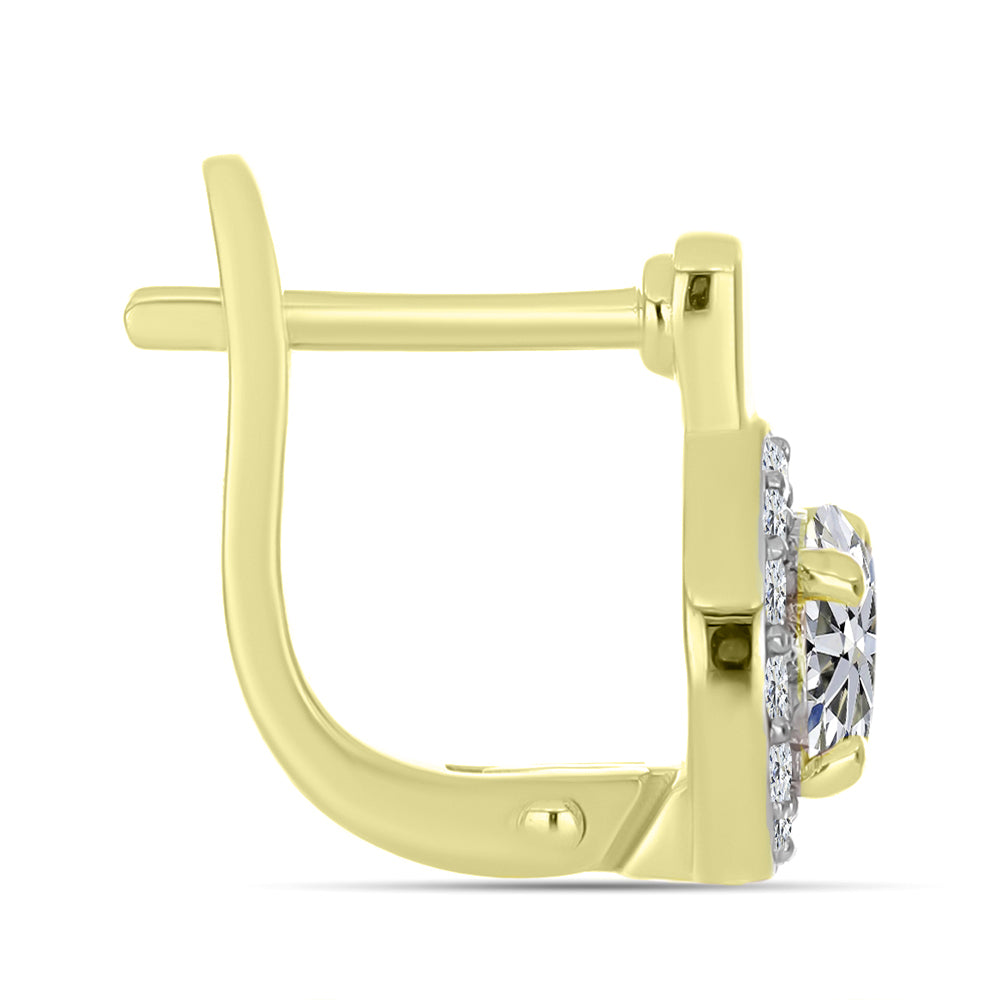 Kolczyki srebrne pozłacane z certyfikowanym diamentem hodowanym w laboratorium