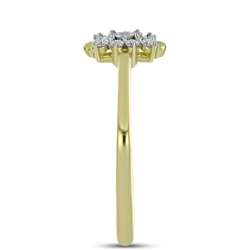 Pierścionek srebrny pozłacany z białym diamentem i białym topazem