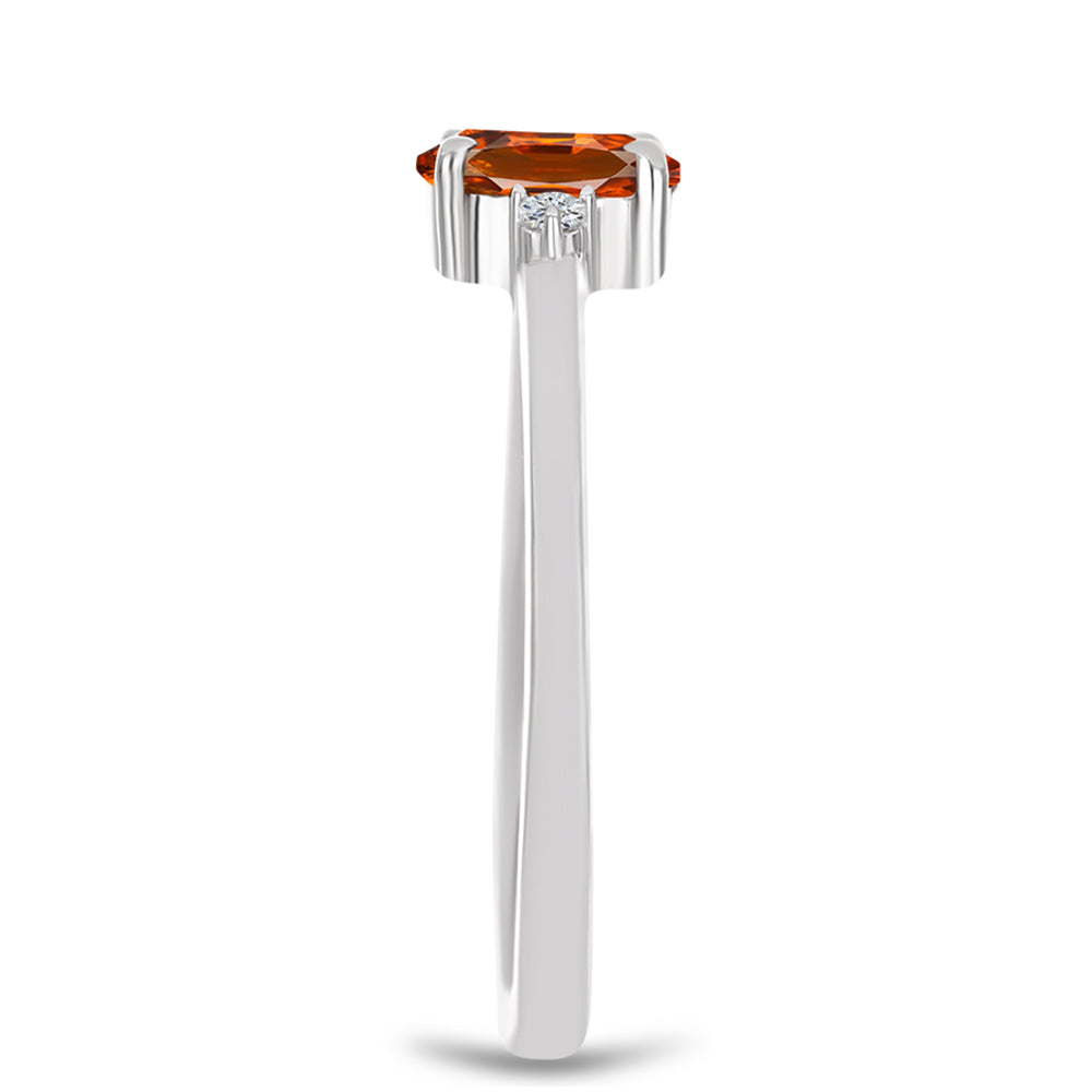 Pierścionek ze srebra próby 925 z cytrynem i białym topazem
