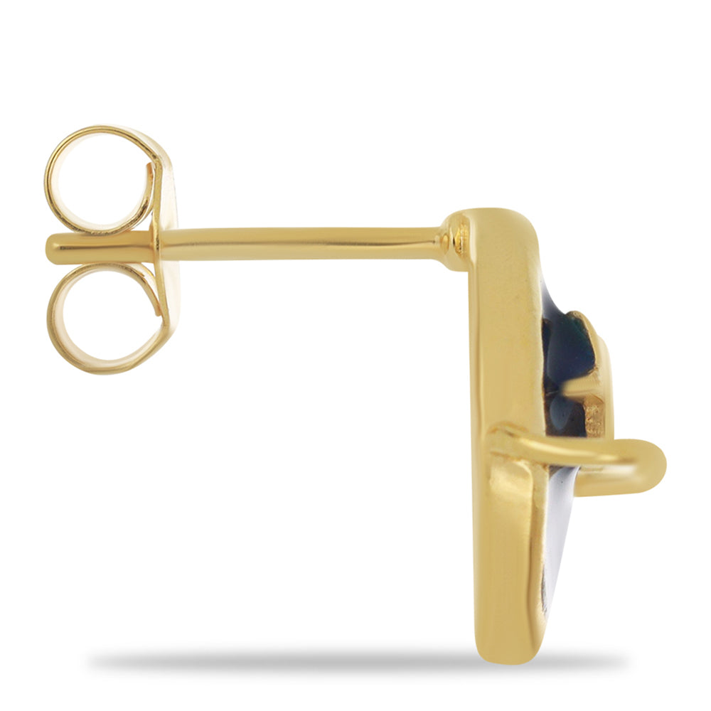 Kolczyki srebrne pozłacane emaliowany