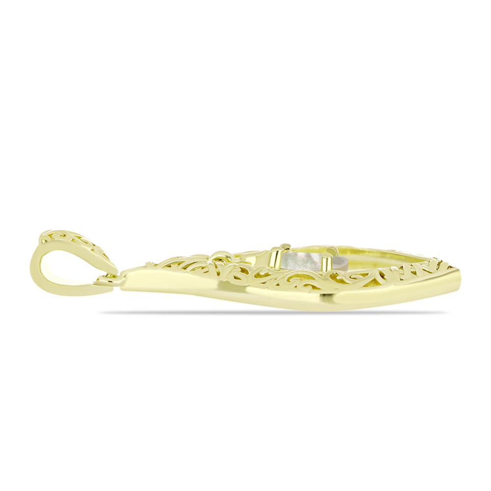 Zawieszka srebrna pozłacana z matką pereł